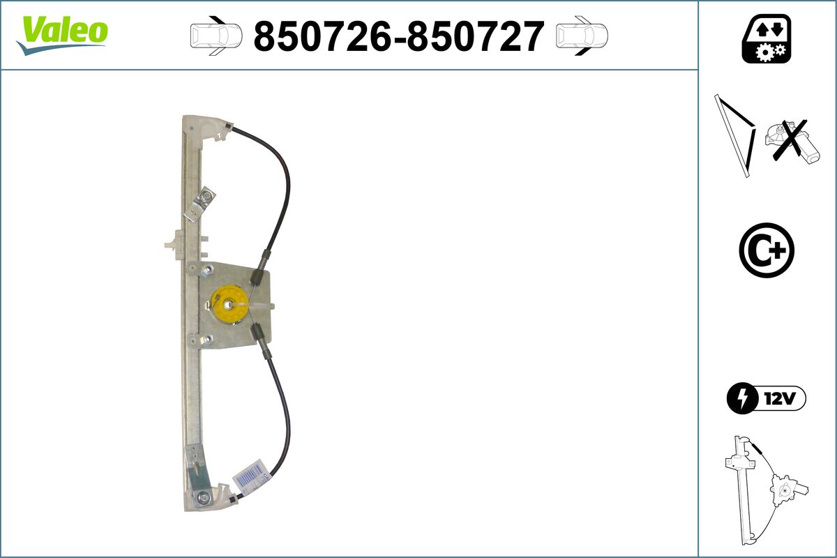 Mecanism actionare geam 850726 VALEO